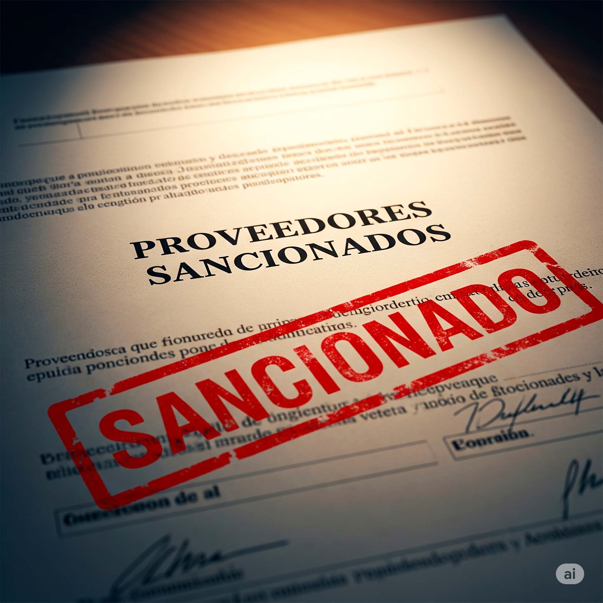 Sanciones a Proveedores
